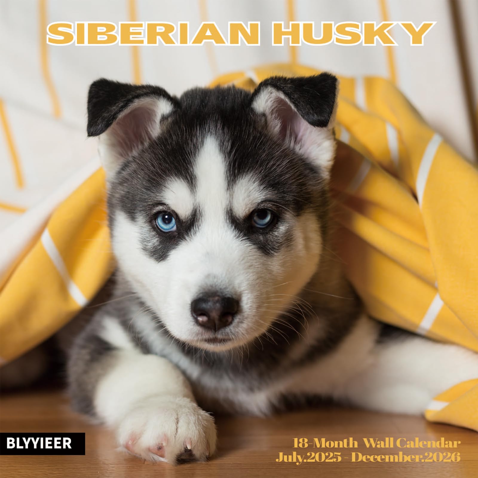 2025-2026 Wall Calendar,Siberian Husky Wall Calendar, 12" x 24" Open,Family Planner Calendar Organizer with Husky Images, for Dogs Lovers
