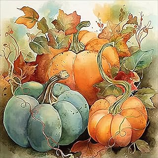 Apcufir Pumpkins Paint by Numbers for Adults Beginners,Fall Paint by Number Kits,DIY Paint by Numbers on Canvas Oil Painting for Home Wall Decor16X16 Inch
