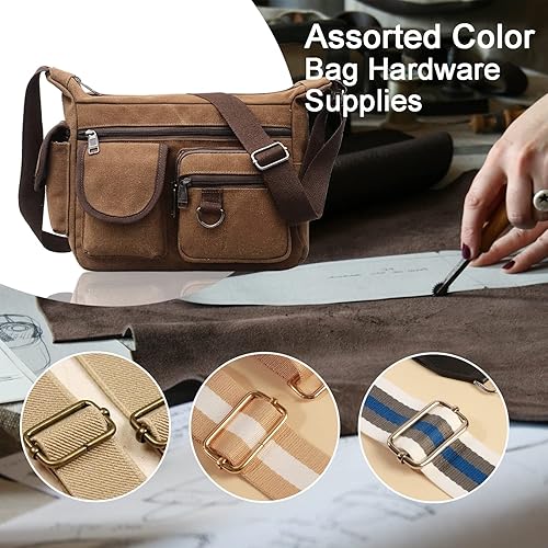 Miniatura 4 de CooBigo Paquete de 25 hebillas deslizantes Tri Glide Ajustador de correa de 1-14 pulgadas, deslizadores ajustables de metal para hacer bolsas,