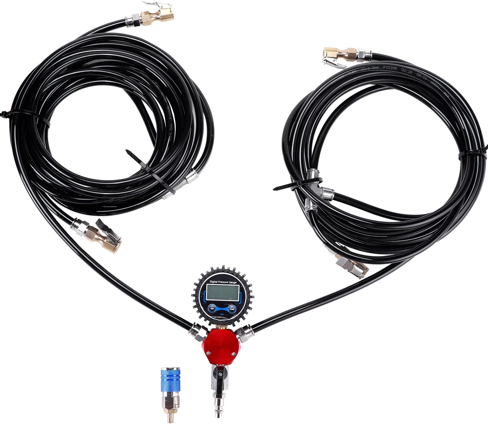 4 Way Tire Inflation Deflation System with 4 Closed Flow Air Chuck Digital Tire Pressure Gauge for Car Trucks Off Road Vehicles-Compatible with HPA Tanks and Compressors