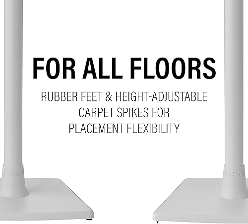 Miniatura 7 de Sanus Soporte de altavoz de altura fija de acero de aleación blanca para Sonos Era 100, WSSE11