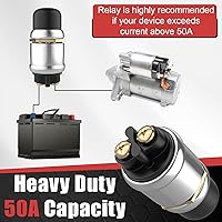 Vista 5 de Interruptor de arranque de botón pulsador 12V 50A, interruptor de arranque momentáneo impermeable para motor de automóvil, botón de arranque Negro-1