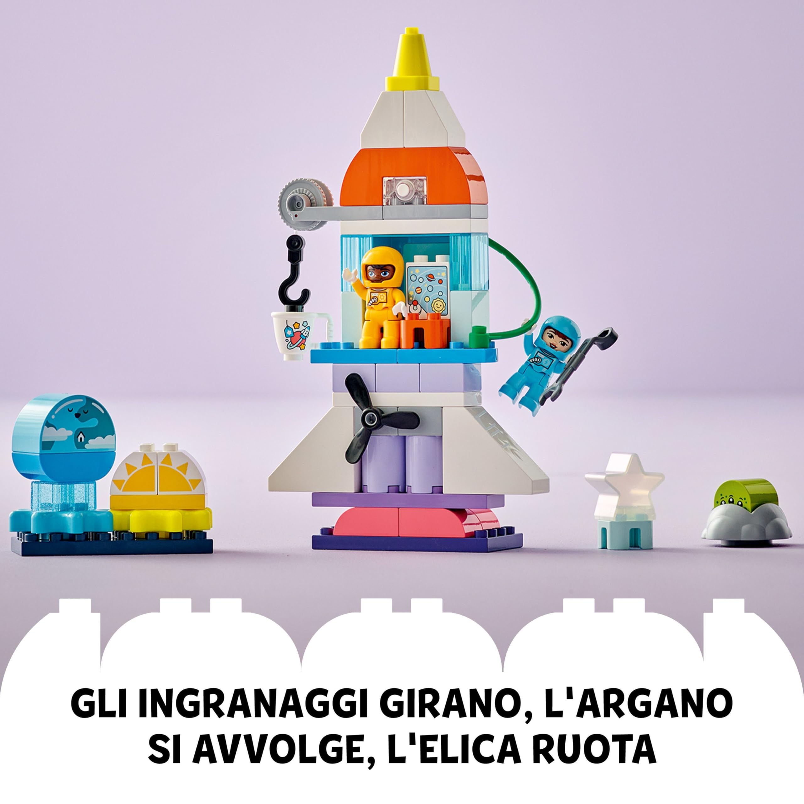 LEGO DUPLO Avventura dello Space Shuttle 3 in 1, Astronave Giocattolo da Costruire, Gioco Educativo per Bambini e Bambine da 3 Anni in su, Razzo Spaziale Didattico per i Fan della Scienza 10422