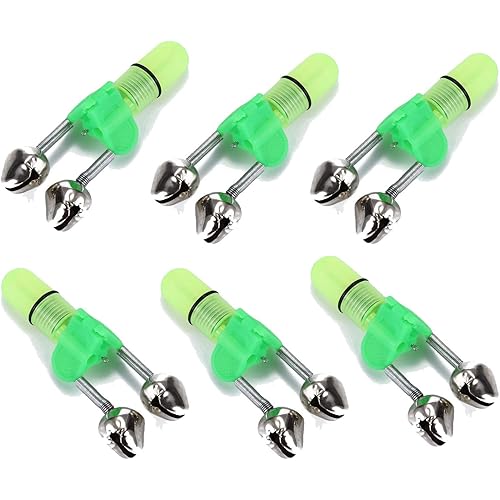 Fishing Bell and Night Light Kit, 20 Pcs Fish Bite Bait Alarm Bell with LED Light for Night Fishing
