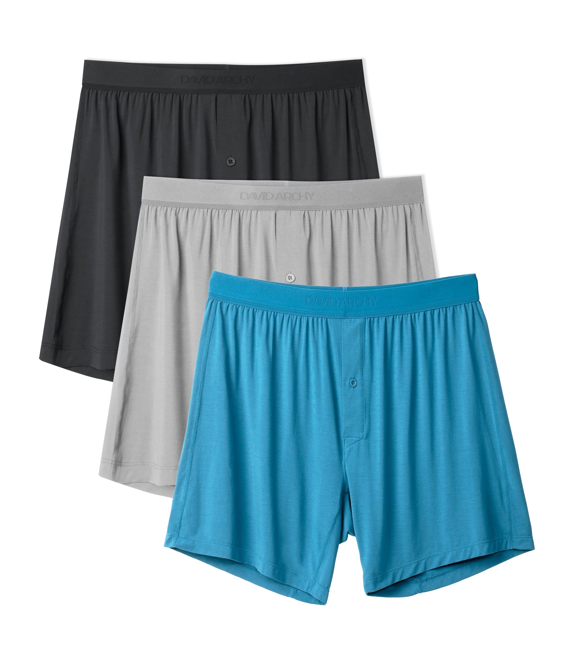 DAVID ARCHY Modal Boxers for Men 3/5 Pack – Ultra-Soft, Loose &amp; Breathable