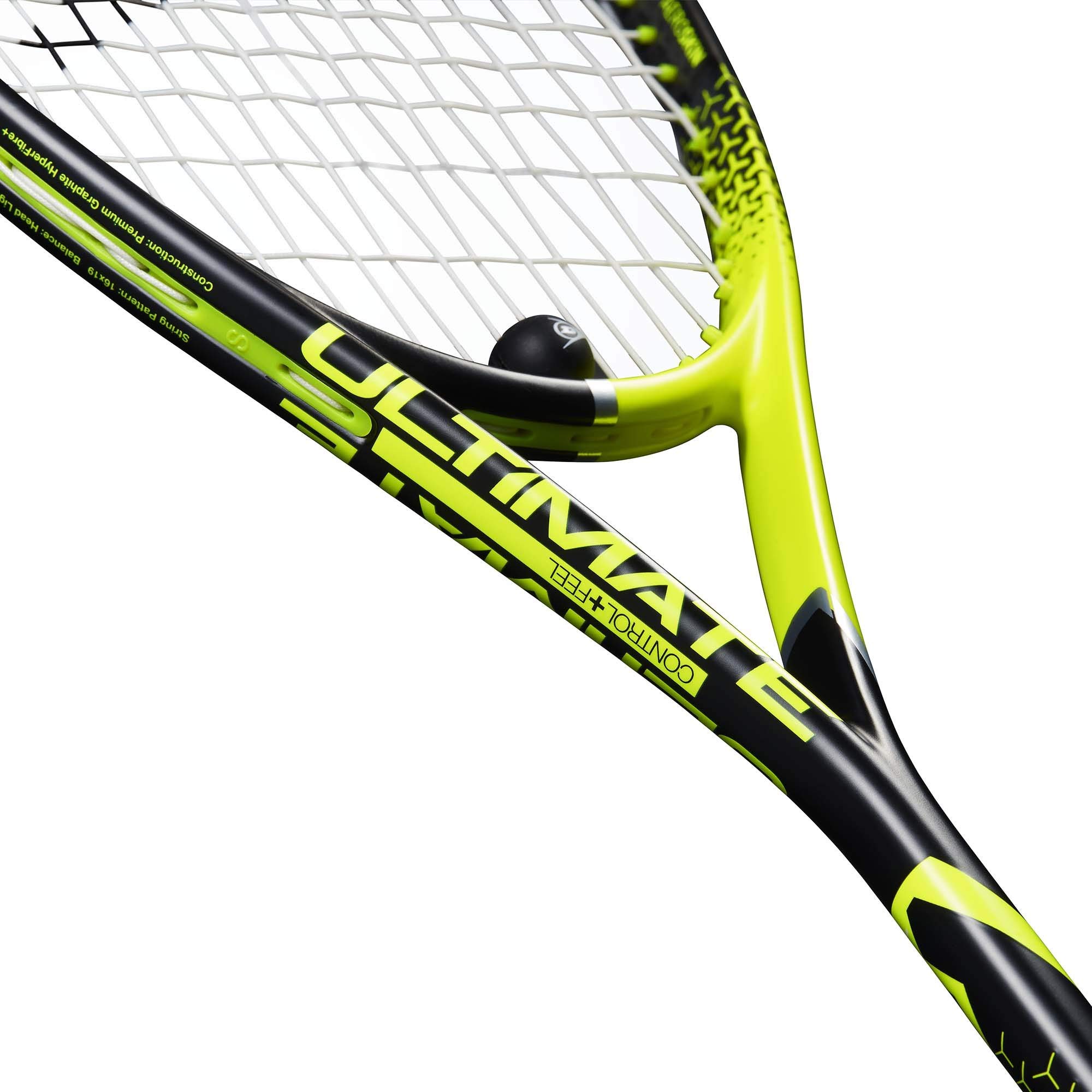 Raquete de squash Dagos Dunlop Sonic Core Ultimate 132 cor preta e