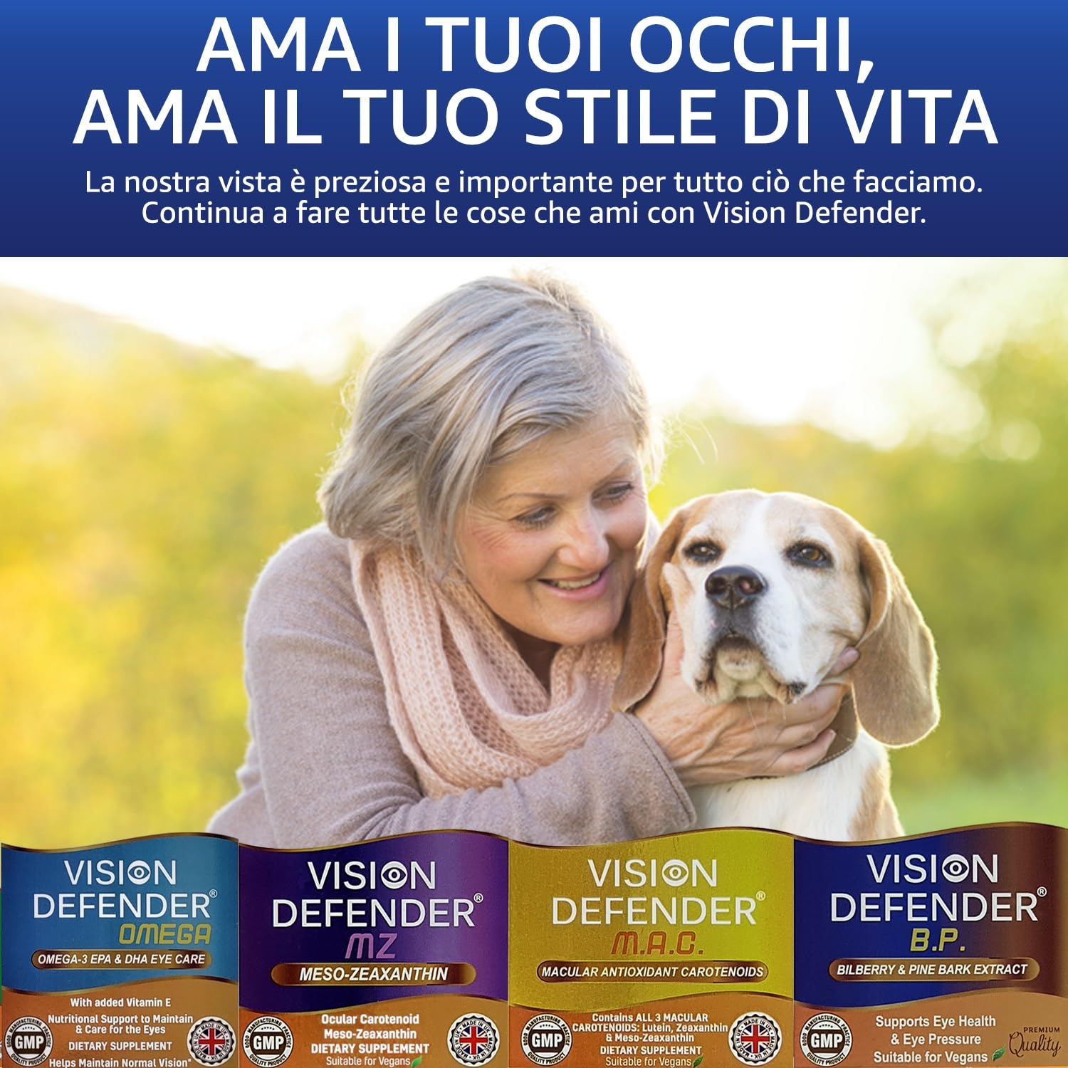 Supplemento di estratto di corteccia di mirtillo e pino: VISION DEFENDER BP– Antiossidanti Antociani e procianidine per la pressione oculare e il supporto per la salute degli occhi (60 capsule vegane)