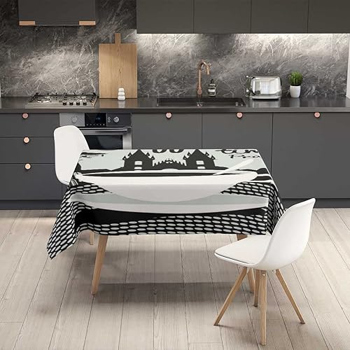 Miniatura 2 de Pancarta de café sobre fondo de Praga, paisaje vector Manteles De Mesa de picnic, decoración de mesa, 54 x 54 pulgadas