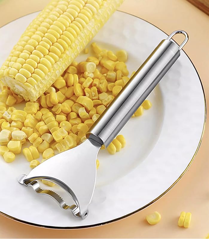Removedor manual de granos de maíz, pelador de maíz de acero inoxidable, herramienta de cocina duradera para quitar granos de maíz con mango sin esfuerzo, astilla 1