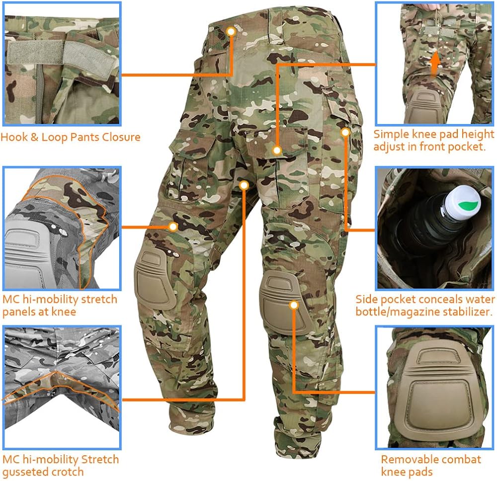 Miniatura 5 de KRYDEX Tactical G3 - Pantalones de combate para hombre con rodilleras