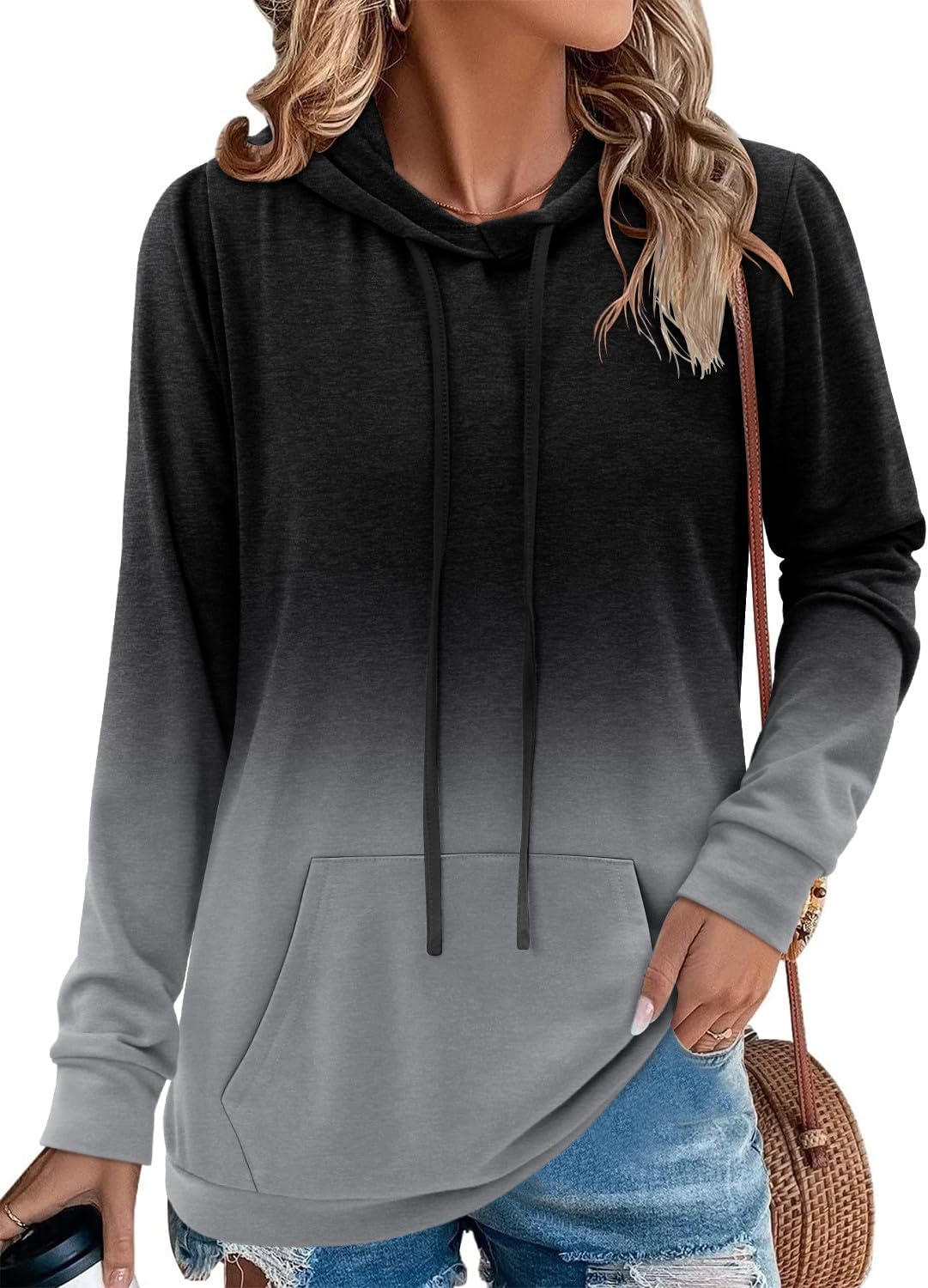 MODARANI Womens Pullover Hoodies Teen Girls Fashion Hooded Sweatshirt Womans Fall Tunic Top - Image 2