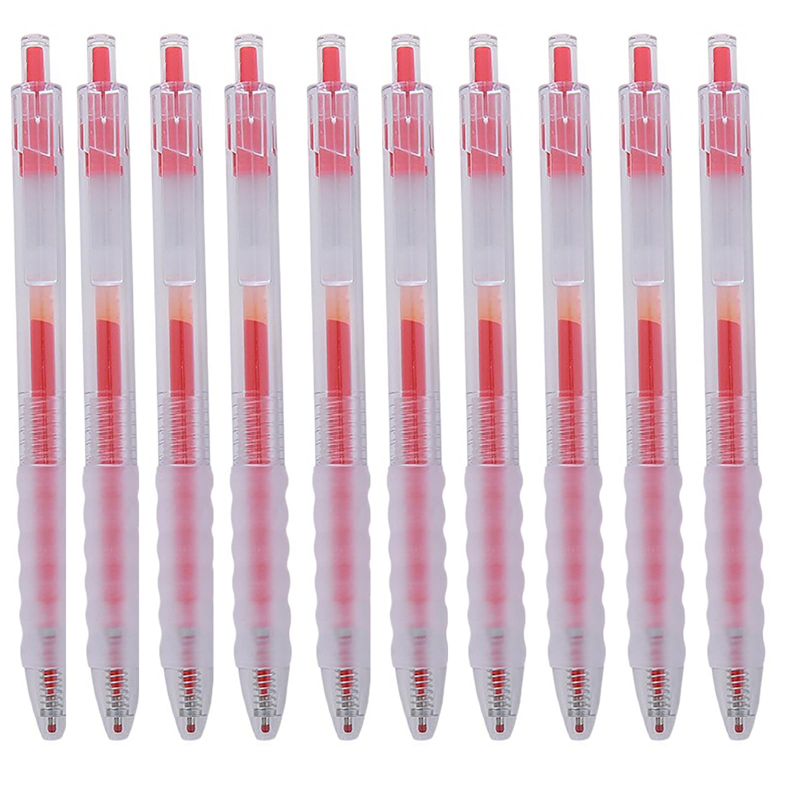 Lot de 10 stylos à encre gel, stylo à encre de 0,5 mm, stylo à encre à séchage rapide, rouge