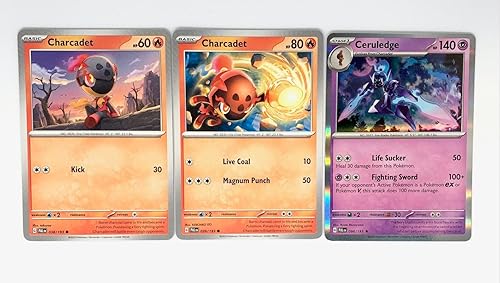Ceruledge 098/193 Paldea Evolved - Set Pokemon Evolution - Lote de 3 cartas - Escarlata y violeta