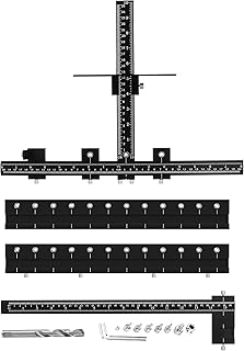 Lonfu Cabinet Hardware Jig with Extensions Aluminum Alloy Adjustable Drill Guide for Installation Shelf Pin Holes Door Sle...