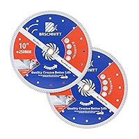 Vista 15 de Hoja de diamante para mampostería, 10 pulgadas (9.843 in) con eje de 1"-4/5"-5/8" disco de corte de diamante continuo seco/húmedo para granito