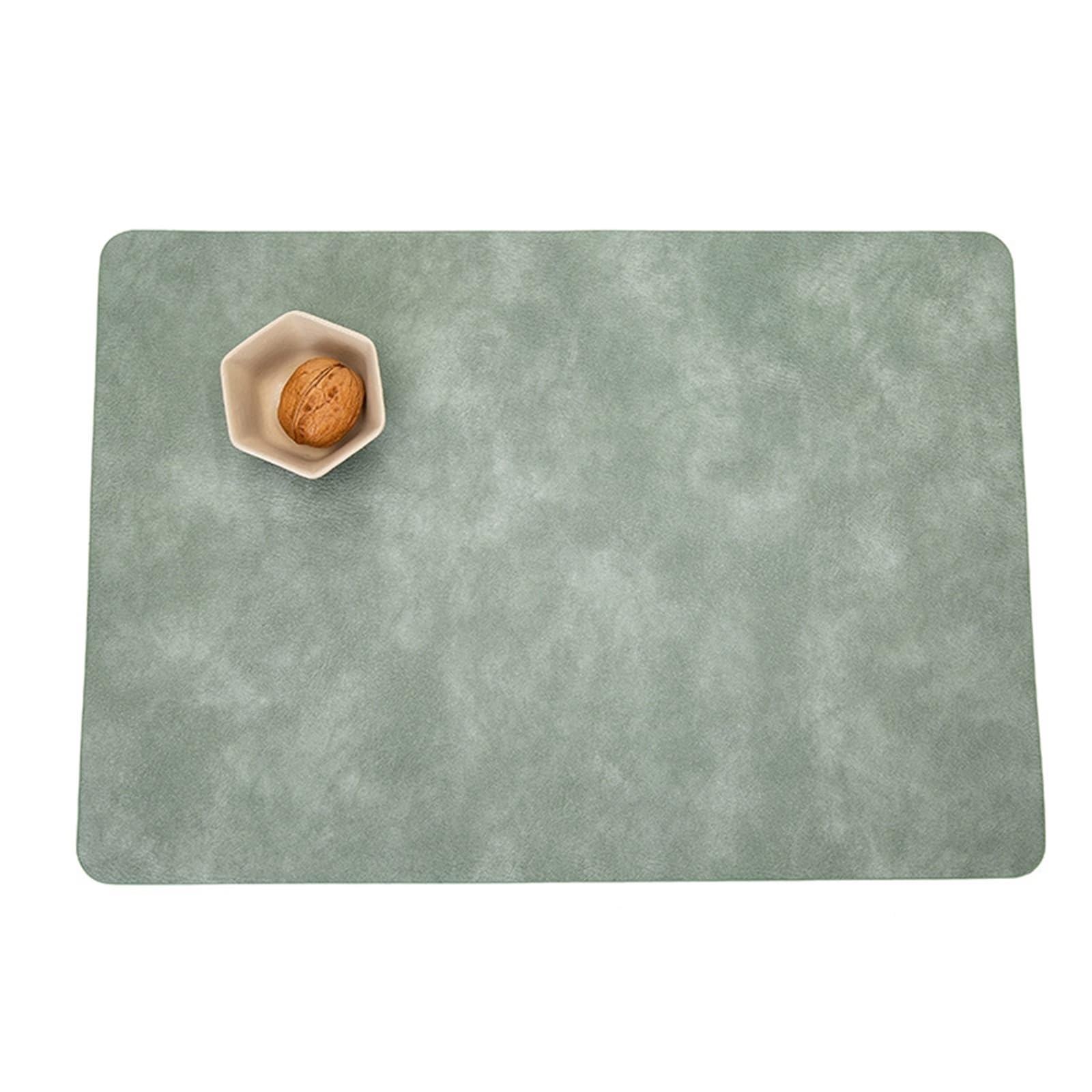 Set de table vert clair en cuir de vachette 30x43 cm pour salle à manger (Lot de 6)