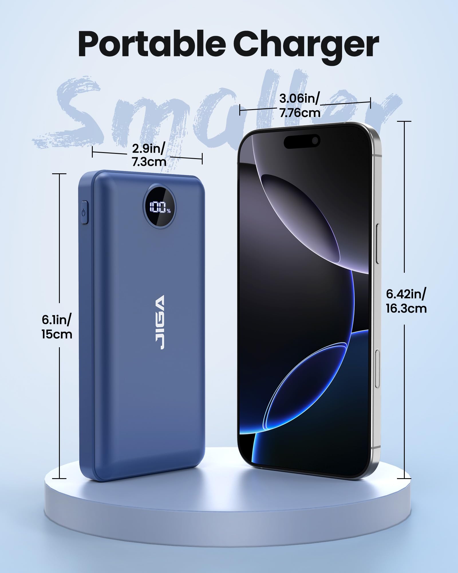Batterie Externe 27000mAh, 22,5W Power Bank PD20W USB-C Charge Rapide Chargeur Portable pour Smartphone