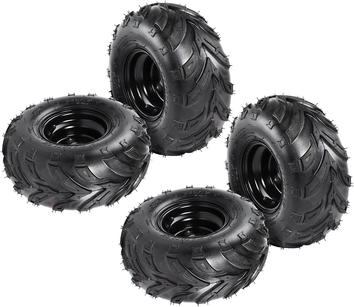 1pc 145/70-6 Go Kart Wheel Tubeless Tire, 3 Bolt Pattern 78mm Spacing, Fit Quad ATV, Quad, Mini Bike, Golf Cart, Lawn Mower, Baja DB30, Coleman CT100U, Kazuma Roketa 110cc 125cc