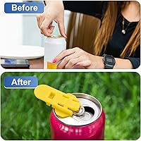 Vista 5 de uxcell Abrelatas manual fácil, 3 piezas, cubiertas de plástico para latas de bebidas, protector de tapas, abridor de botellas para refrescos, Rojo