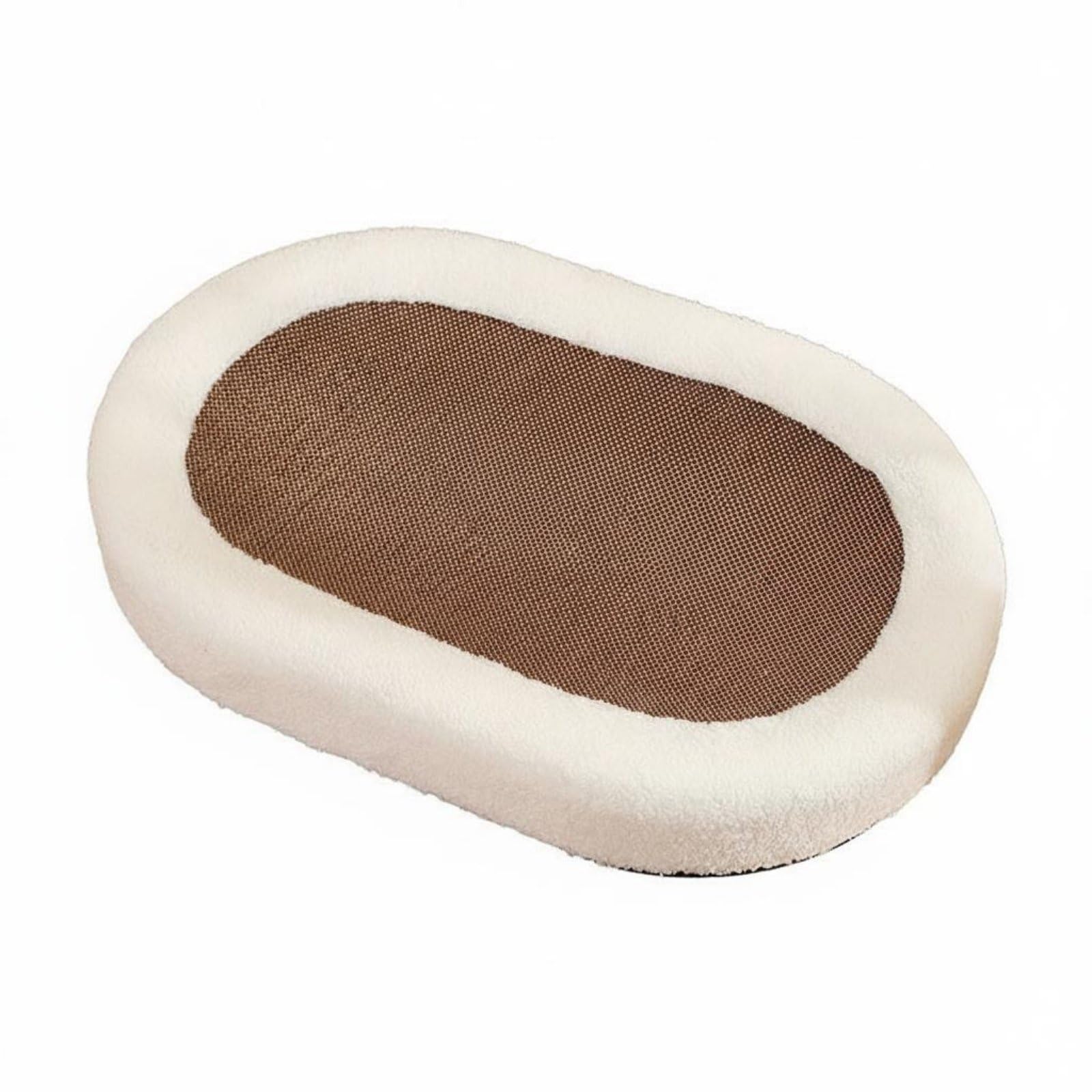 Kratzbrett Katzen Kratzbrett Schale Ballspielplatz Nest Ovalförmig Sisal Seil Langlebigkeit Katzenmöbel für Katzenbesitzer Wohnzimmer Schlafbereich, Braun+Oval