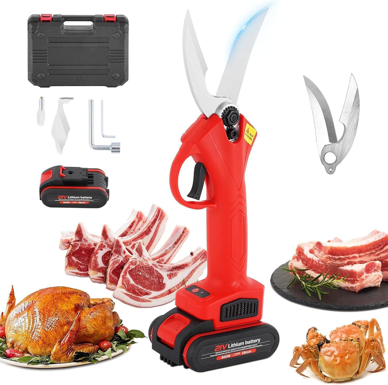 GYKOZY Electric Kitchen Bone Scissors, Lithium Battery Heavy Duty Poultry Shears with Rechargeable Auto Lock Grip,for Kitchen Cut Chicken Bones Vegetables Crab Legs