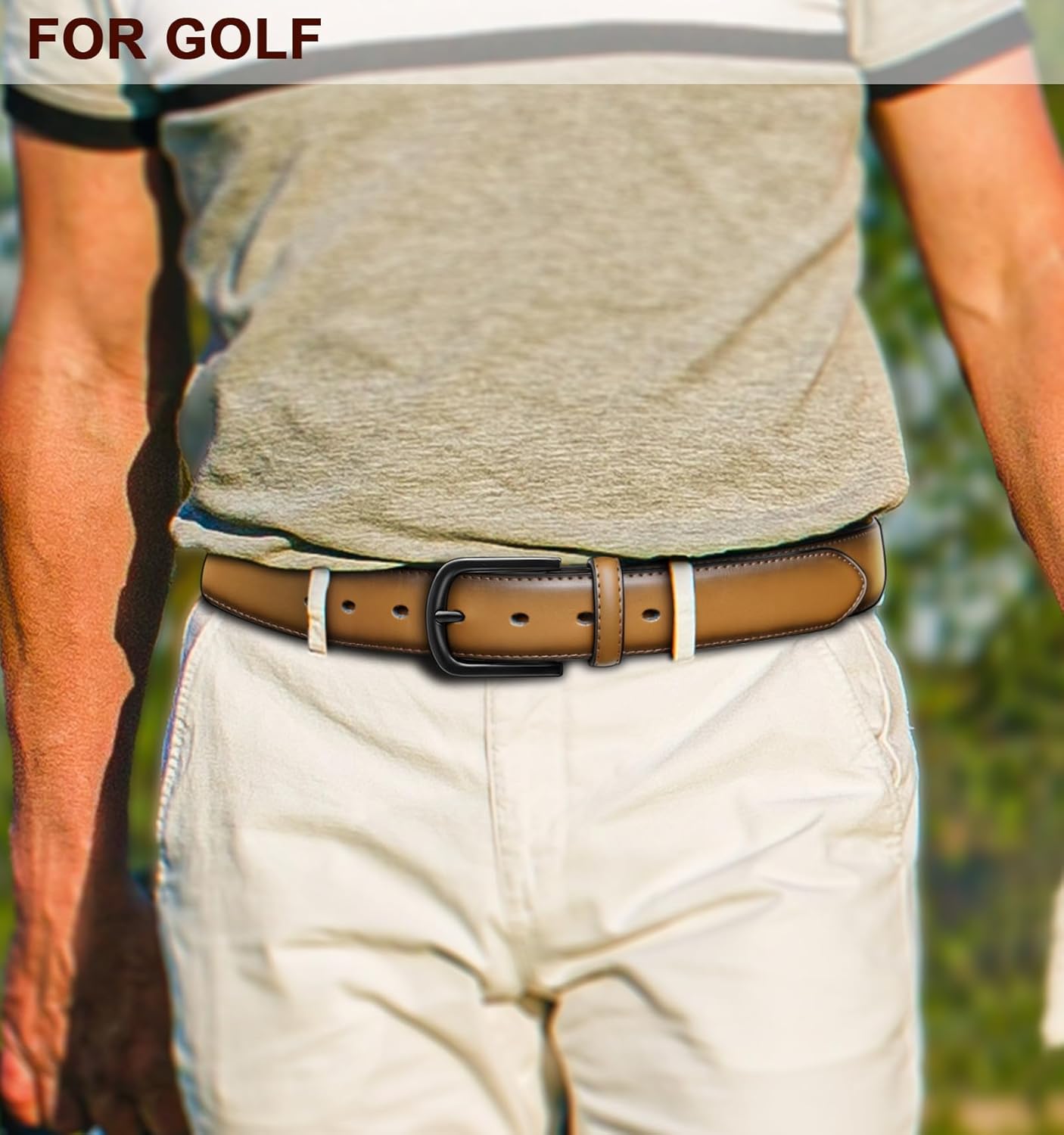 BULLIANT Men Belt-Leather Belt 7 Holes Comfortable for Men Dress Casual Jeans 1 3/8" - Image 5
