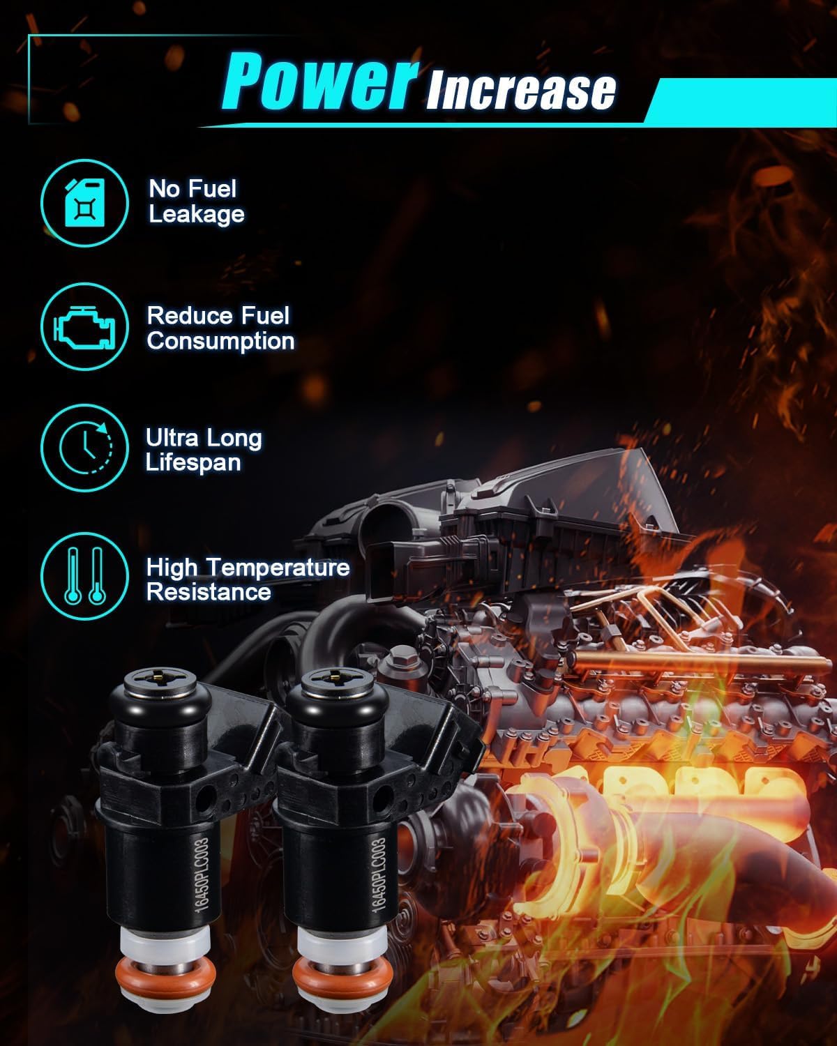 1.7L L4 Fuel Injectors For:-Honda Civic lx dx hx value package 2001 2002 2003 2004 2005, Oem Fuel Injectors Automotive Replacement Fuel Injectors Set of 4 OE# 16450PLC003, 16450PLD004, FJ338