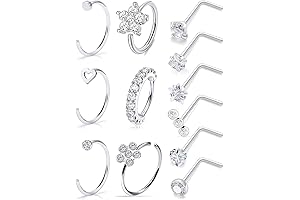 Nose Rings Cute 20G Surgical Steel Nose Rings Hoop for Women Men