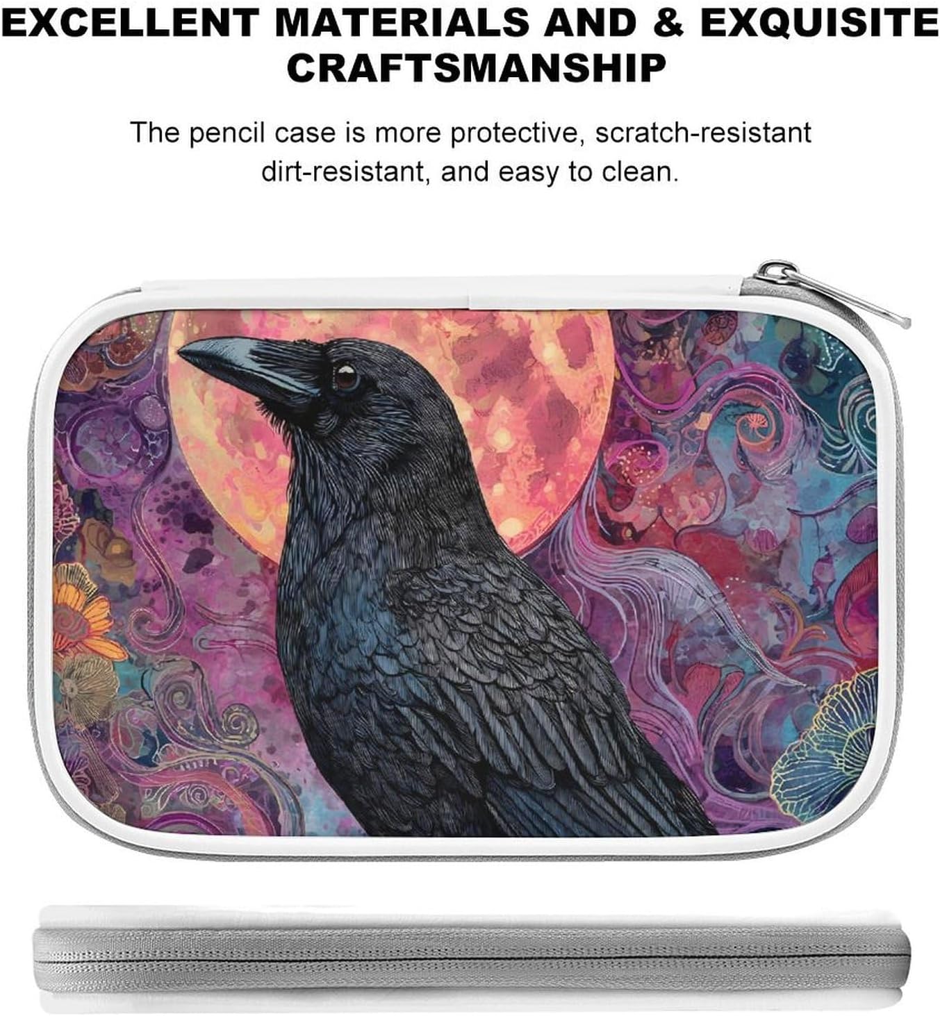 Mystical Ravens Moon Cosmetic Bag Makeup Brush Organizer Bags image 4