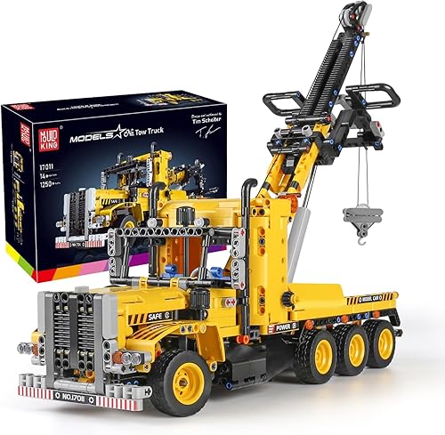 Mould King 17011 - Juego de juguetes de construcción de camión de remolque resistente, tecnología MOC, remolques de carretera, juguetes de regalo