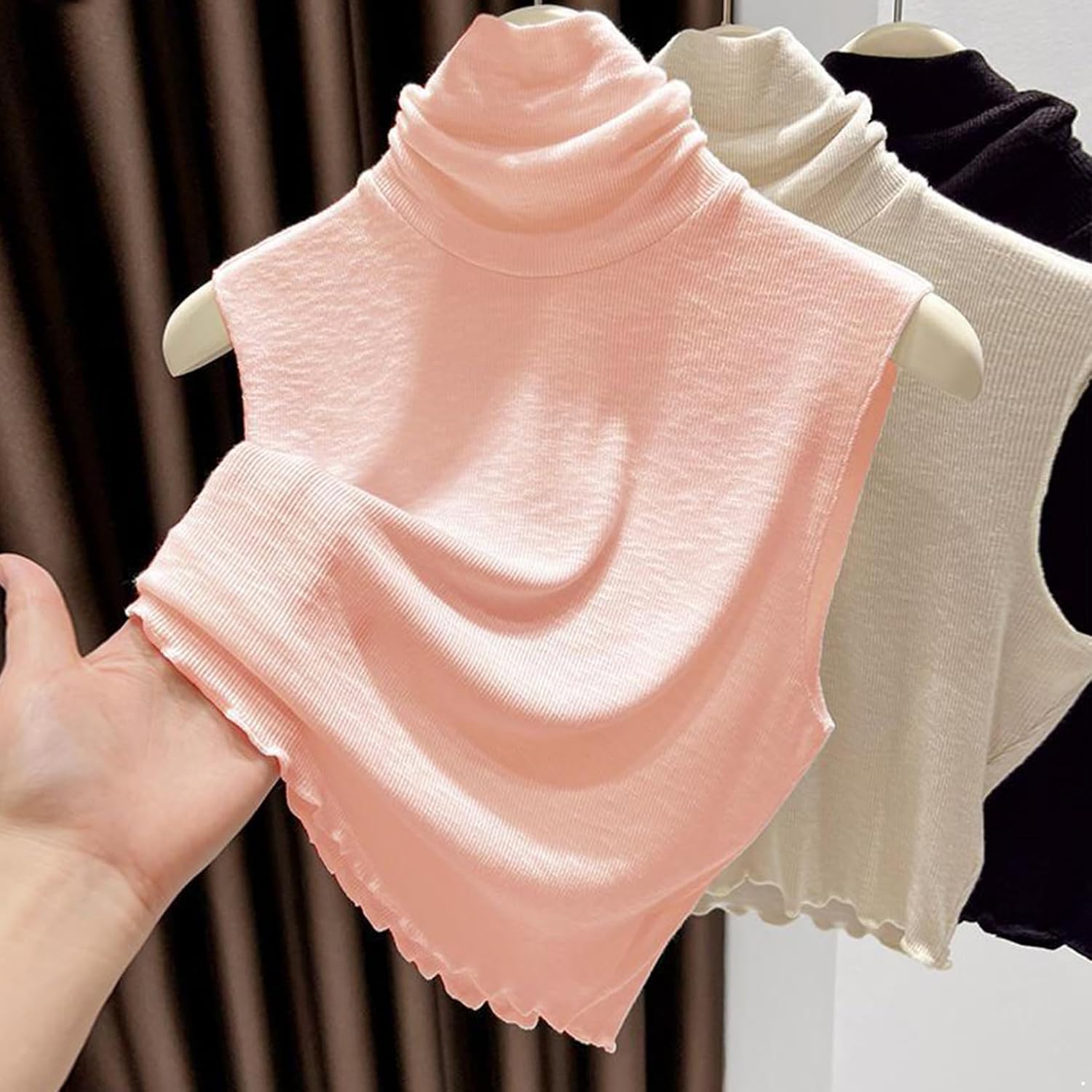 Freebily Women Turtleneck Dickey Extra Large Fake Collar Detachable Dickey Collar Half Mock Turtleneck