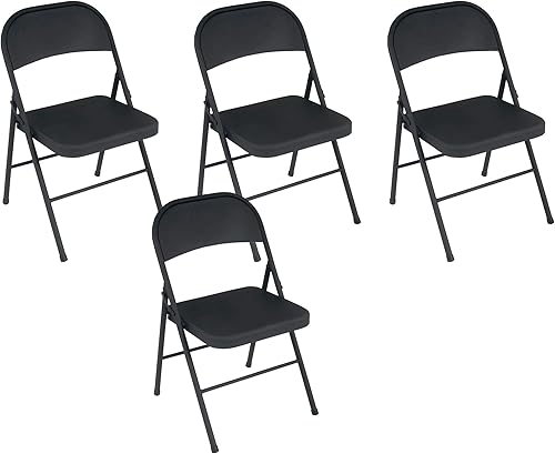 Miniatura 4 de Cosco All Steel Folding Chair Black (4-pack) Negro,Beige Bronceado,https://www.amazon.com/dp/undefined