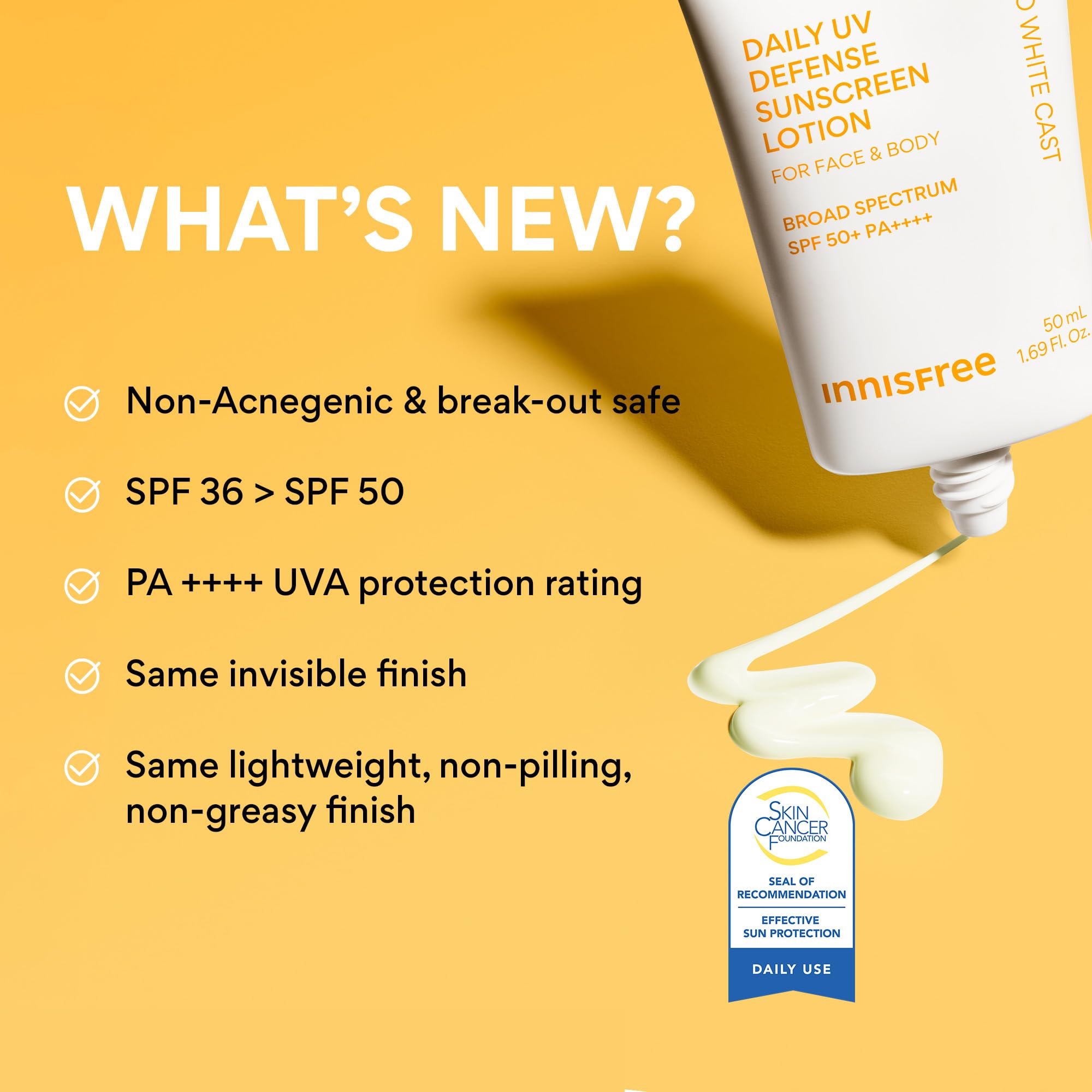 innisfree Daily UV Defense Sunscreen SPF 50+ PA++++, Korean Face Sunscreen, Invisible Finish, Broad Spectrum, No White Cast, Lightweight, Hydrating, Available in Gift Sets & Jumbo