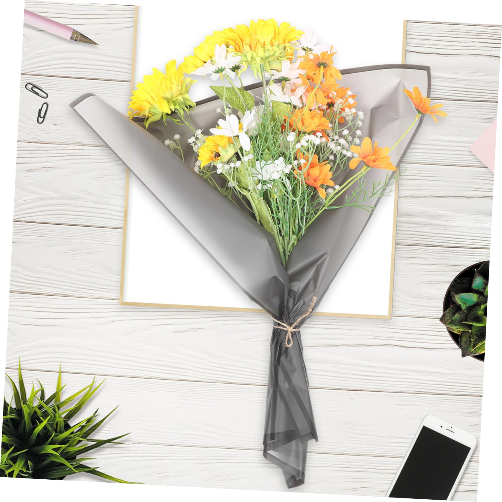 CATIEBYE Lot De 20 Feuilles De Papier Floral Pour Bouquets Fournitures De Magasin De Fleurs Pour Mariages Et Anniversaires