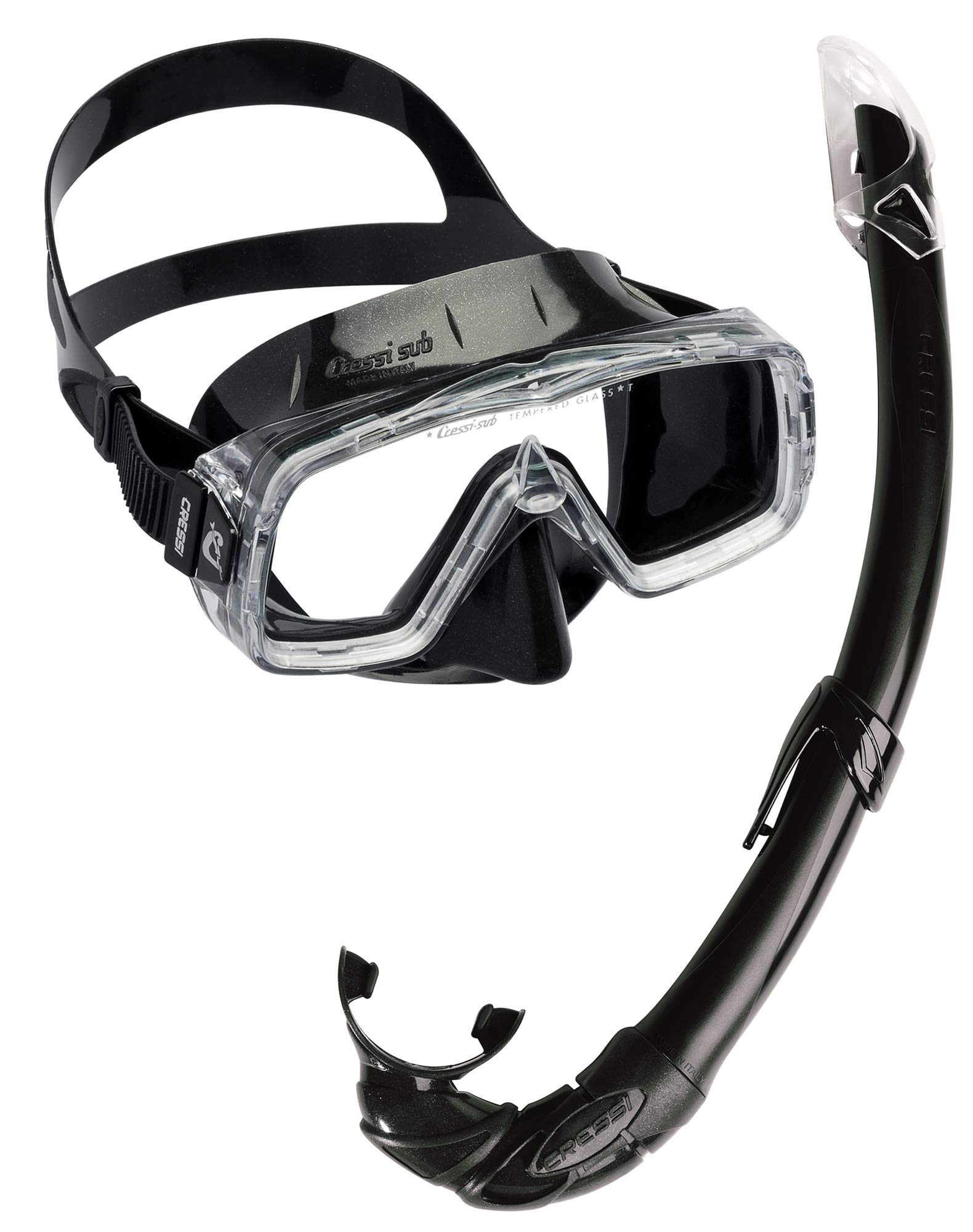 Cressi Máscara Sirena & Tubo - Conjunto Combo de Snorkel Made in Italy