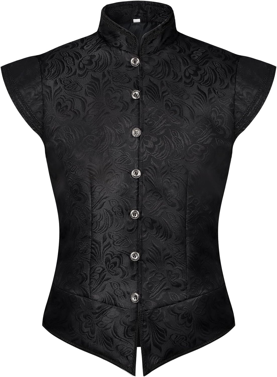 Men's Renaissance Tudor Vest Costume Medieval Doublet Ren Faire Jerkin Vest Vintage Brocade Jacquard Waistcoat