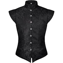Mens Renaissance Tudor Vest Costume Medieval Doublet Ren Faire Jerkin Vest Vintage Brocade Jacquard Waistcoat