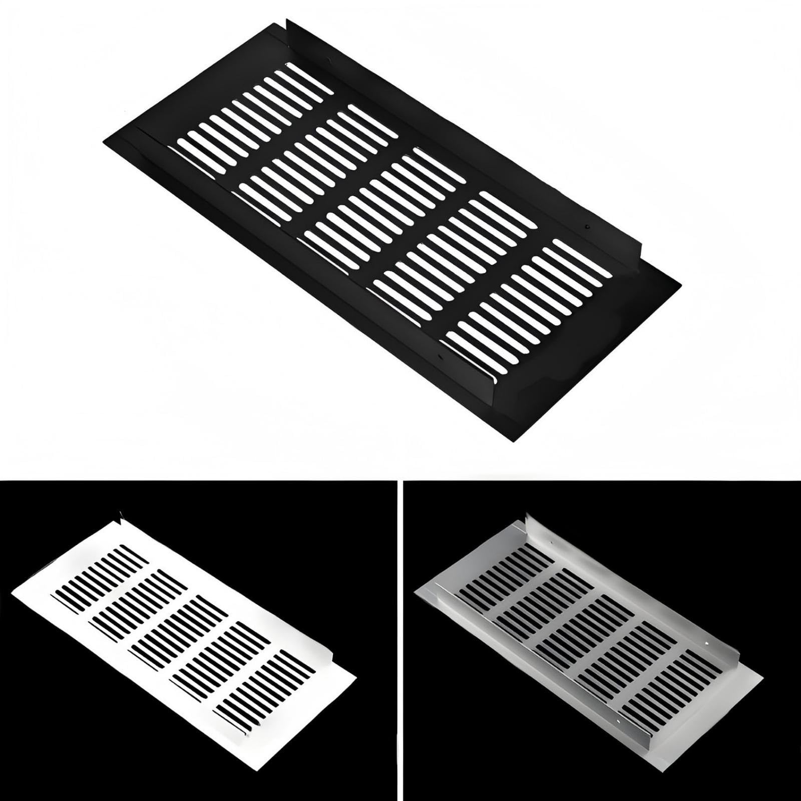 Rectangulaire Ventilation Grille Aeration Aluminium 200 Mm X 80 Mm Grilles D'aération Avec Trous De Fixation, Pour Meubles, Cuisine Et Réfrigérateur(Blanc,100mm*1000mm/4in*39in)