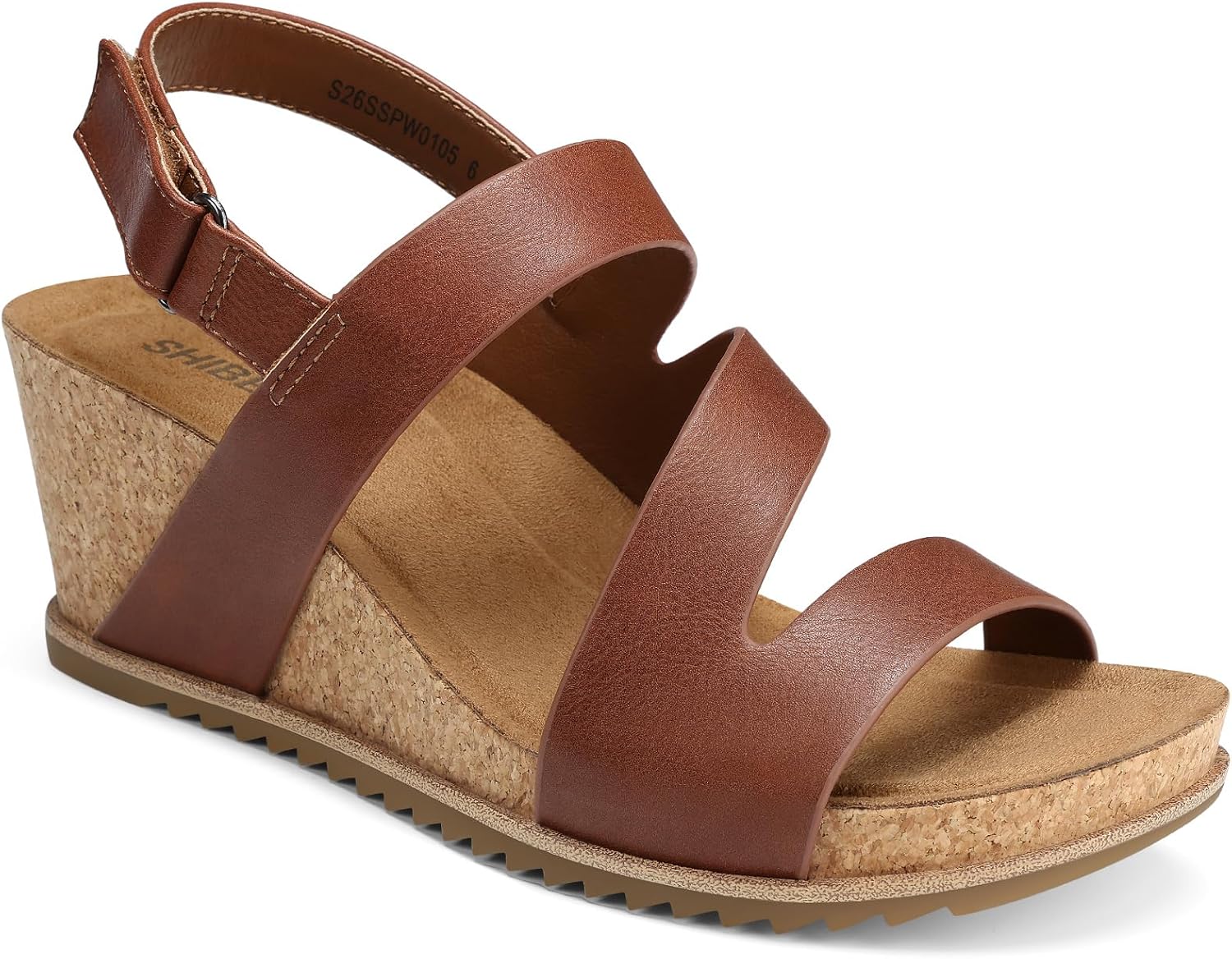 SHIBEVER Wedge Sandals for Women Dressy: Comfortable Open Toe Adjustable Ankle Strap Platform Sandals - Casual Summer Cork Wedges for All Day Wear