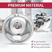 Vista 3 de W10196405 W10196406 - Sartenes de goteo para estufa eléctrica, compatibles con Whirlpool Electric Range-Thickening para evitar doblado, juego de 4