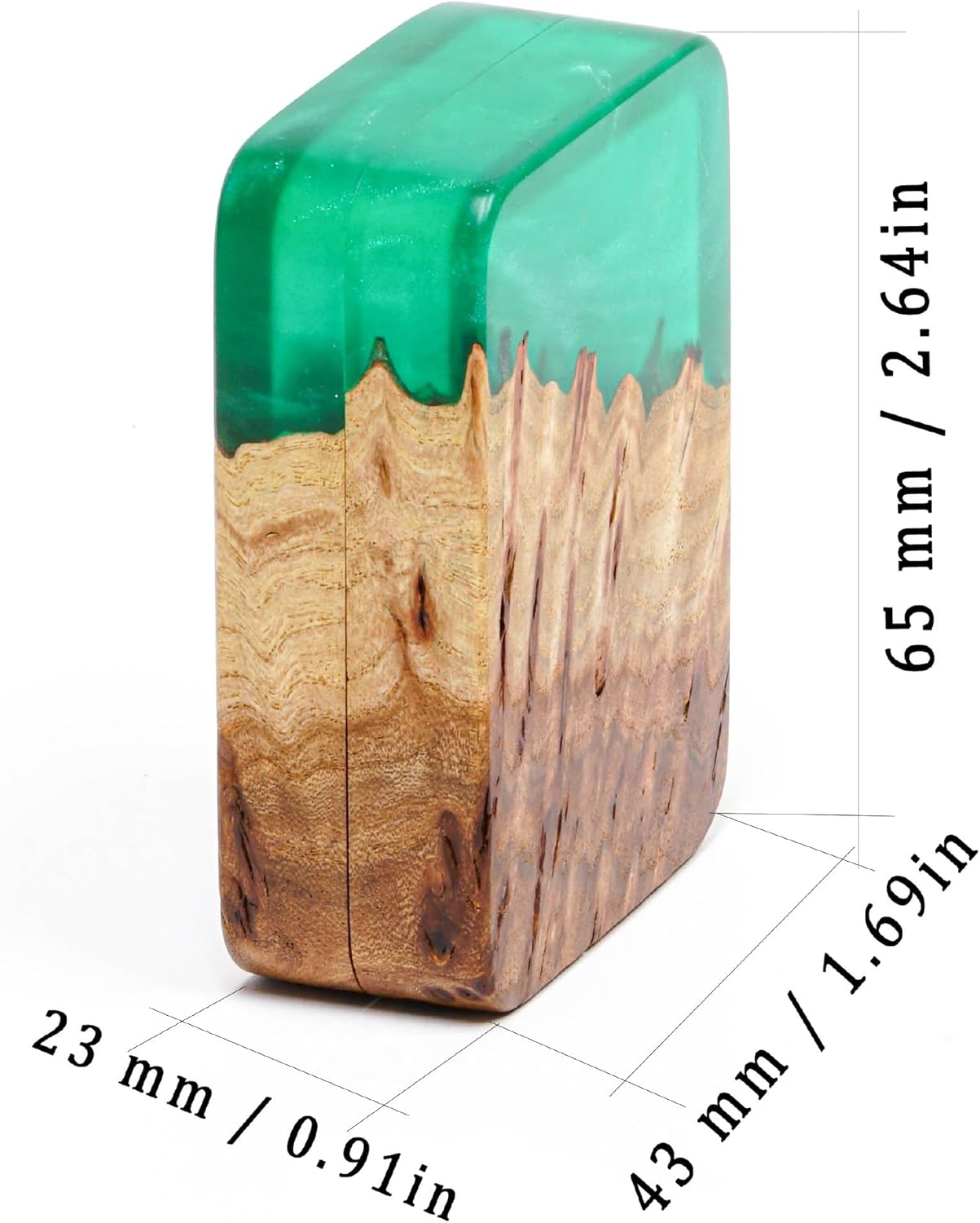 RWA Slim Engagement Ring Box for Proposal – Unique Wedding Ring Holder & Jewelry Display Case – Travel Jewelry Organizer, Ring Bearer Box, Proposal Gift, Wedding Ring Box for Ceremony, FLIP green - Image 9