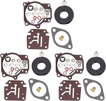 مجموعة إعادة بناء المكربن AHL 3Pack مع تعويم لجونسون إيفينرود 396701 392061 398729 18 20 25 28 30 35 40 45 48 55 60 65 70 75 HP Outboard Motors Sierra 18-72