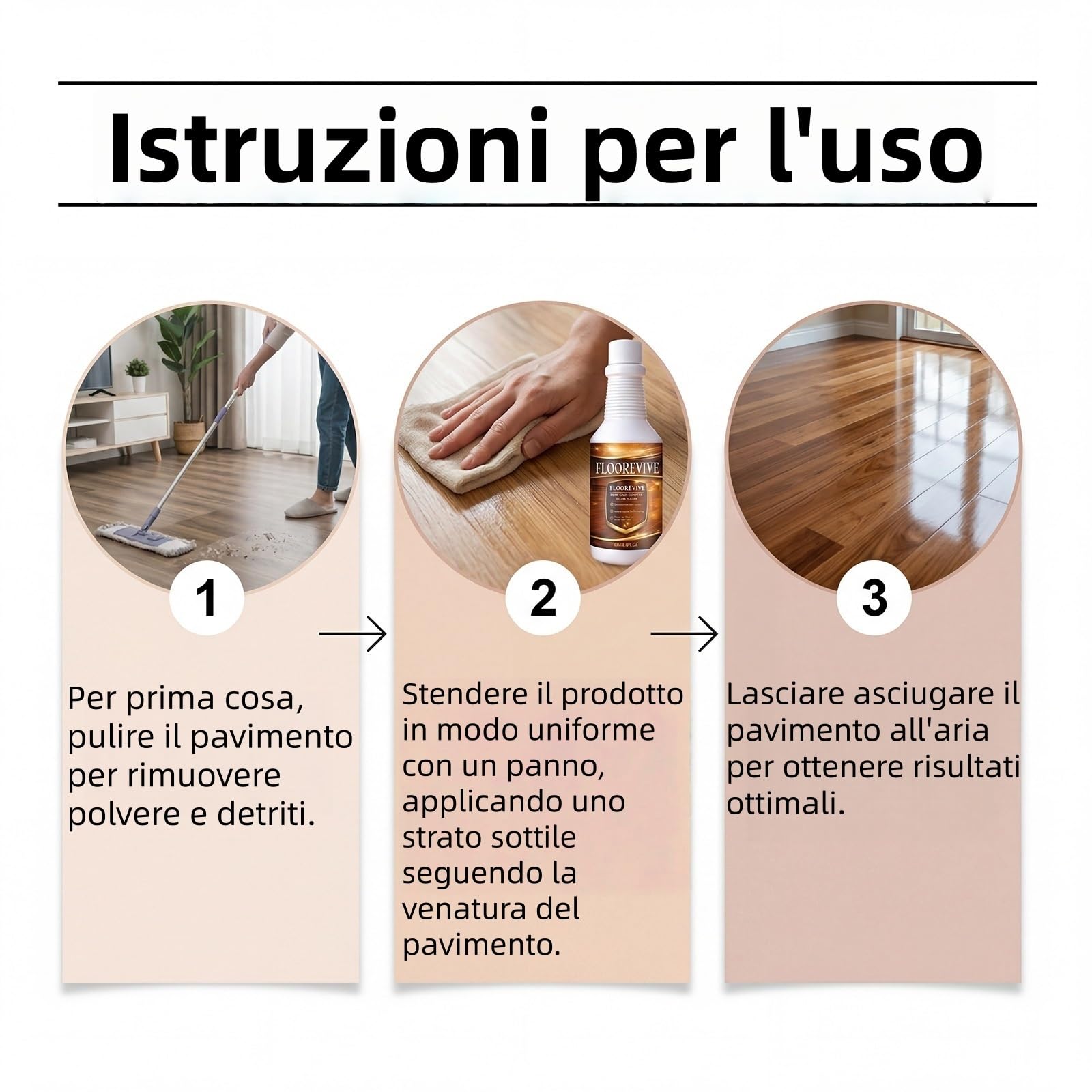 Floorevive Parquet,Floorevive Professional Floor Restorer,Ripristino Professionale per Parquet,Ravviva il Glanz del Legno,Riduce Microscratch,Facile da Usare
