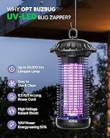 Vista 2 de Buzbug Exterminador de insectos LED para interiores y exteriores, lámparas de hasta 50,000 horas de vida útil, cable de alimentación de 6.5 pies
