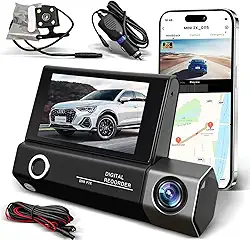 Camera Veicular Dupla 1080P, Camera Veicular Interna, Acessorios Para Carro, Câmera de Ré Do Veículo, Gravação em Loop, Visão Noturna, FOV 130°, Sensor G, Suporte 32GB