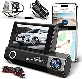 Camera Veicular Dupla 1080P, Camera Veicular Interna, Acessorios Para Carro, Câmera de Ré Do Veículo, Gravação em Loop, Visão Noturna, FOV 130°, Sensor G, Suporte 32GB