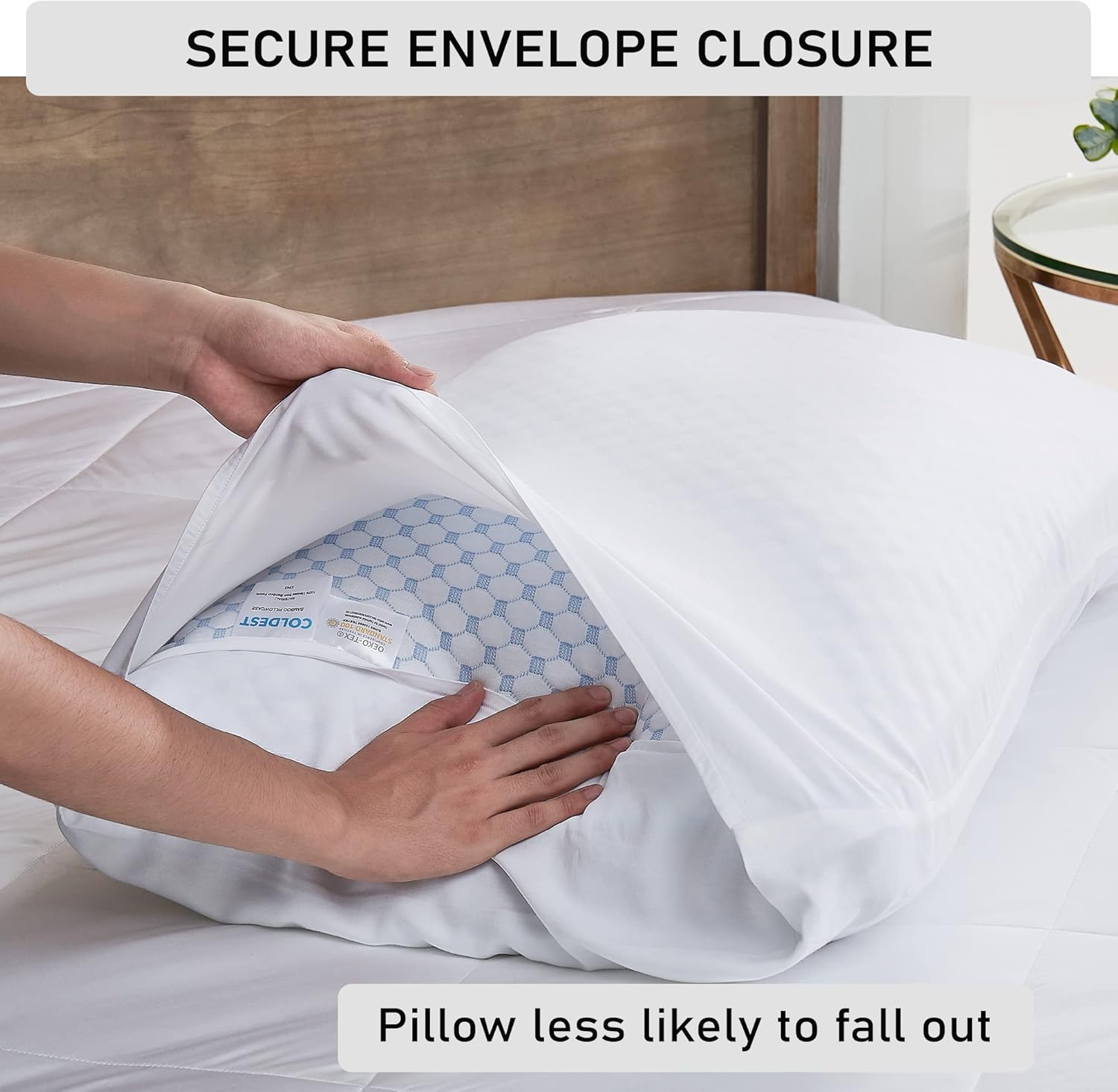 Coldest Pillow Cases Set of 2 - Pillowcase 2 Pack with Envelope Closure, Breathable Pillow Case - 100% Viscose Derived from Bamboo