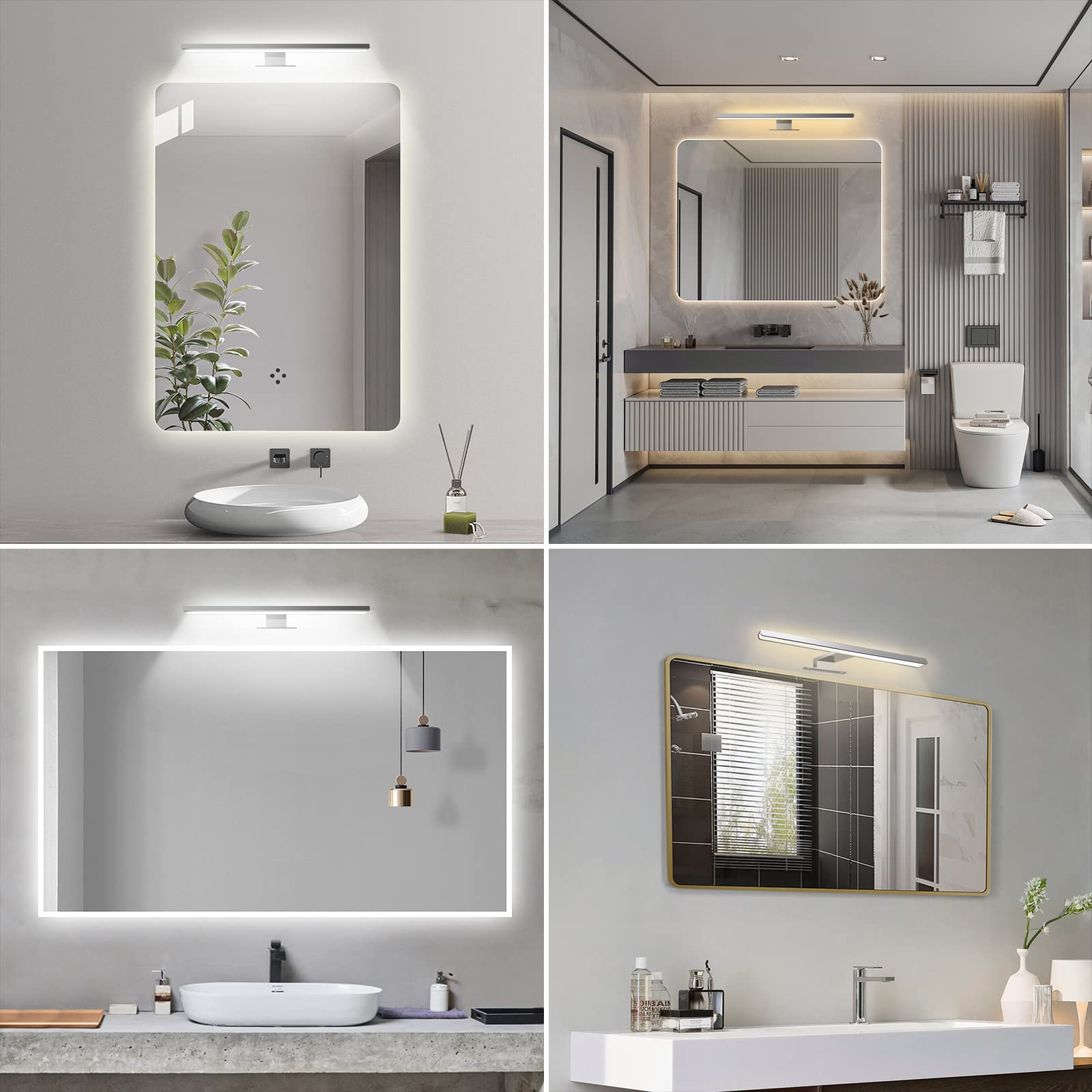 KYOTECH Lampe LED Miroir Salle de Bains 12W 40cm 800LM IP44 Dimmable 3000-6500K avec Télécommande