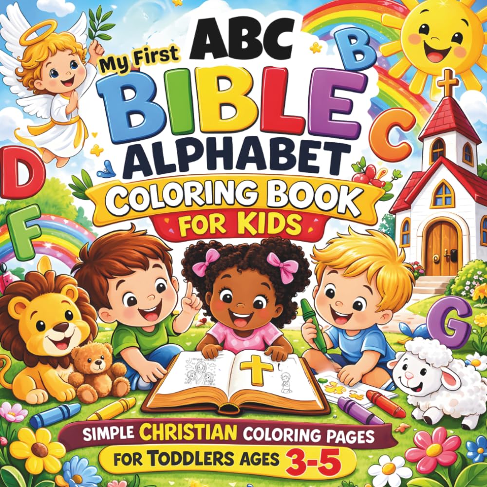 My First ABC Bible Alphabet Coloring Book for Kids: Simple Christian Coloring Pages for Toddlers Ages 3–5