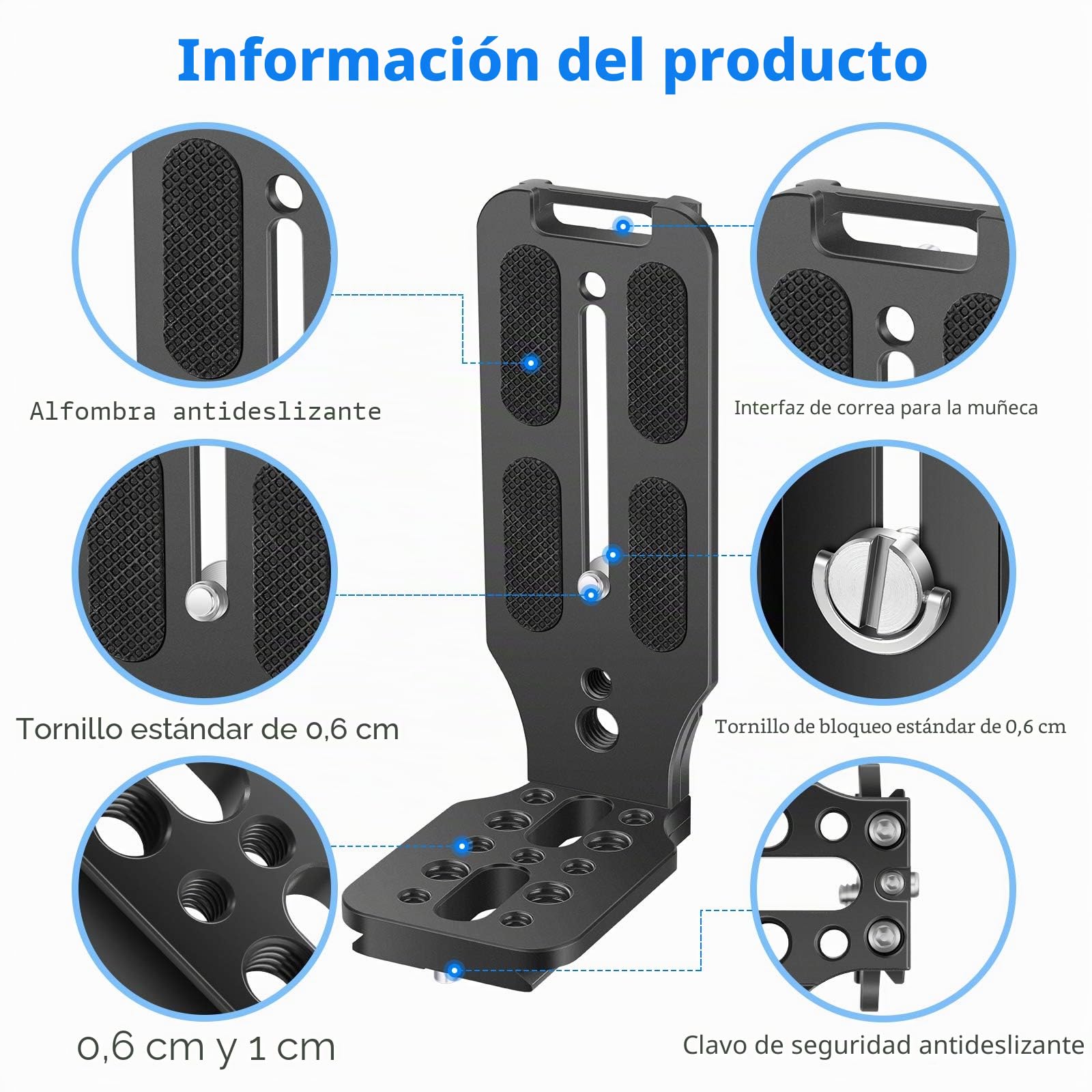 Neewer - Soporte en Forma de L para cámara de Fotos con Forma de L, con Tornillos de 1/4 Pulgadas, Arca Swiss Compatible con dji Osmo Ronin Zhiyun Canon Nikon Sony DSLR cámara (Negro)
